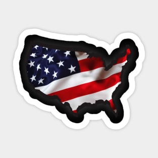 american flag with map Sticker